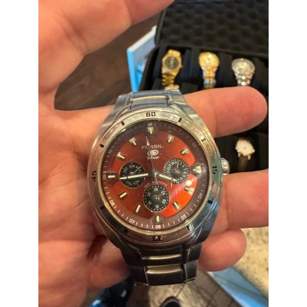Fossil blue watch new battery